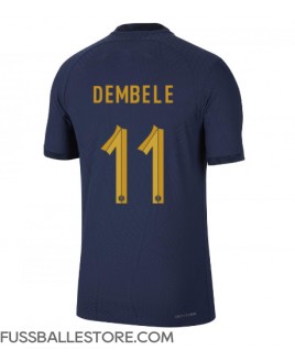 Günstige Frankreich Ousmane Dembele #11 Heimtrikot WM 2022 Kurzarm